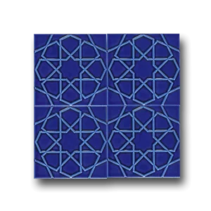 20×20 Kobalt Türkmen Yıldızı Seramik Karo