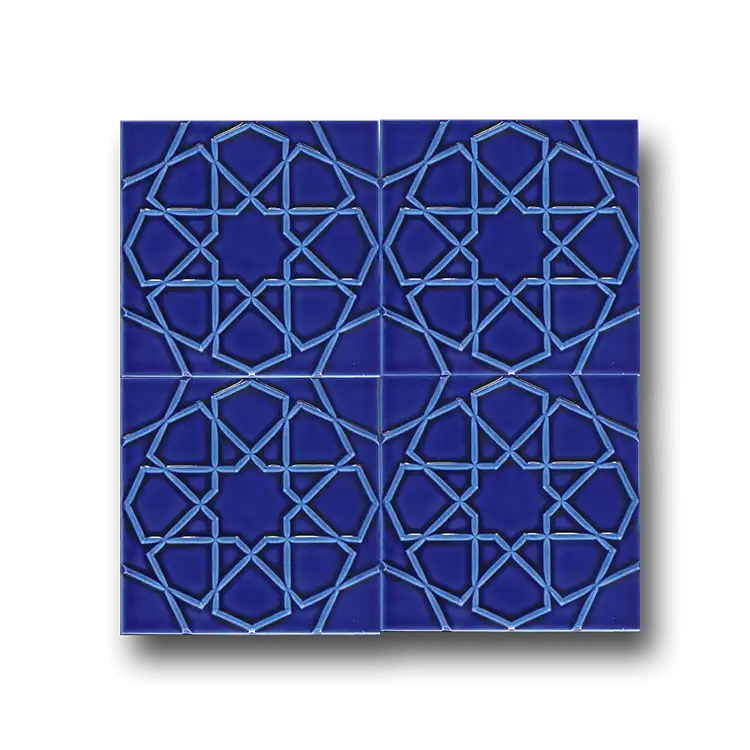 20×20 Kobalt Türkmen Yıldızı Seramik Karo