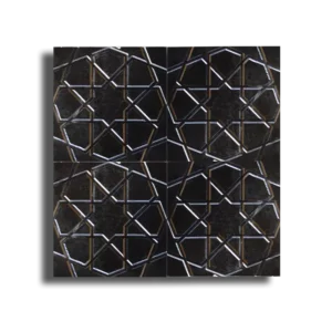 20×20 Metalik Gri Türkmen Yıldızı Seramik Karo