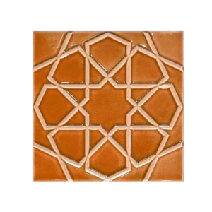20×20 Tarçın Renkli Türkmen Yıldızı Seramik Karo