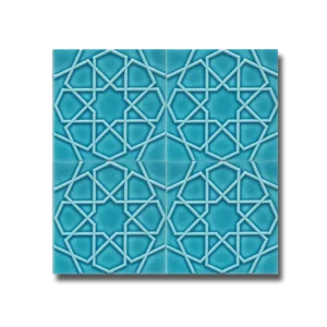 20×20 Turkuaz Türkmen Yıldızı Seramik Karo