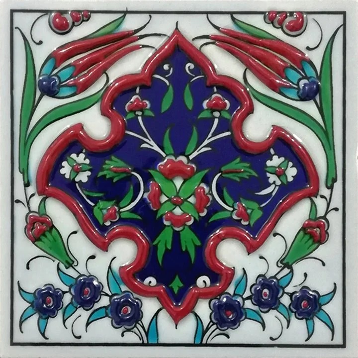 10x10 Cm Madalyon El Dekoru Kütahya Çini Pano