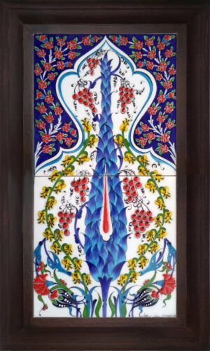 20x40 Cm  Selvi El Dekoru Çini Pano