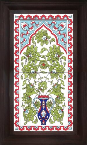 20x40 Cm  Saksılı El Dekoru Çini Pano