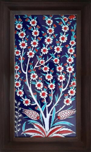 20x40 Cm  Hayat Ağacı El Dekoru Çini Pano