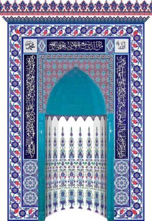 180X290  Çini Mescit Mihrap Cami Mihrapları Kütahya Çini