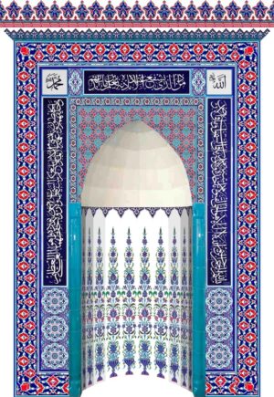 180X290  Çini Mescit Mihrap Cami Mihrapları Kütahya Çini