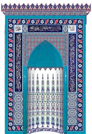 180X290  Çini Mescit Mihrap Cami Mihrapları Kütahya Çini