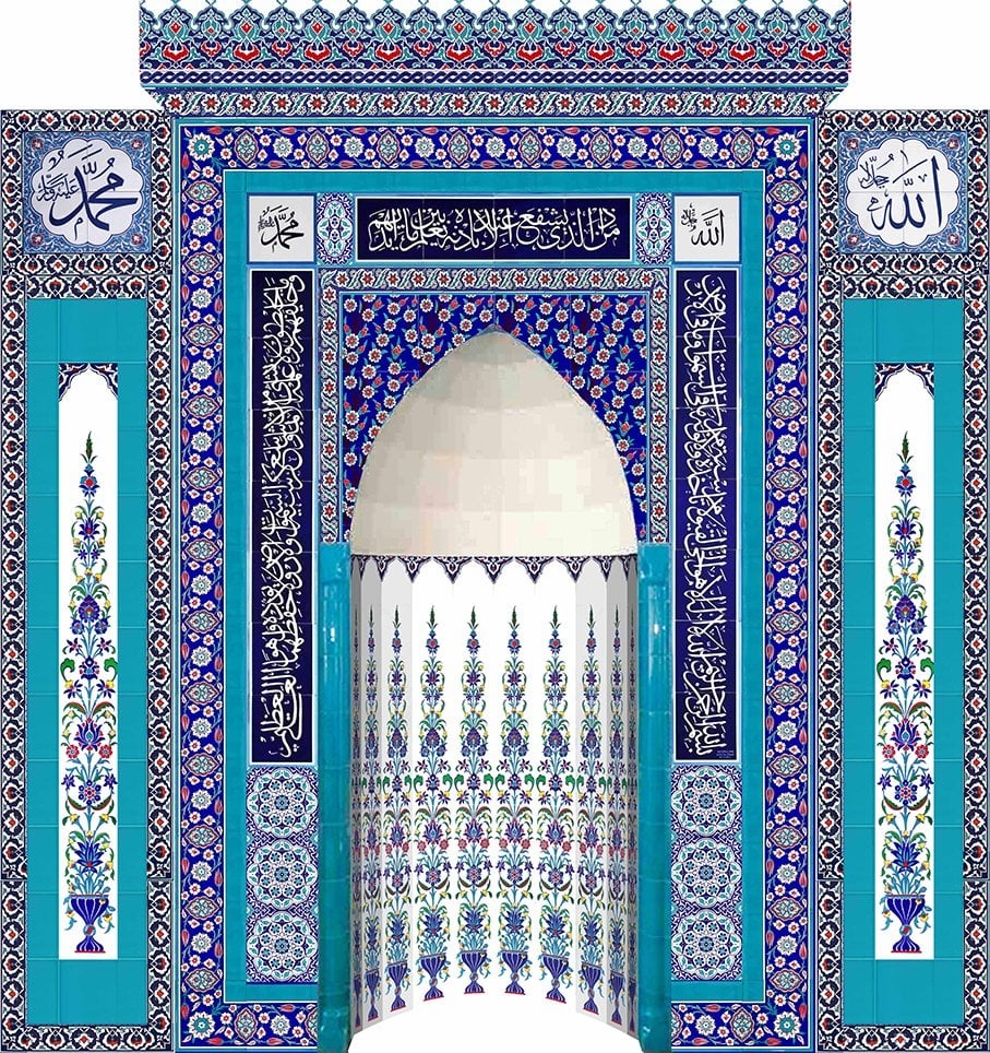300X300 Çini Mescit Mihrap Cami Mihrapları Kütahya Çini