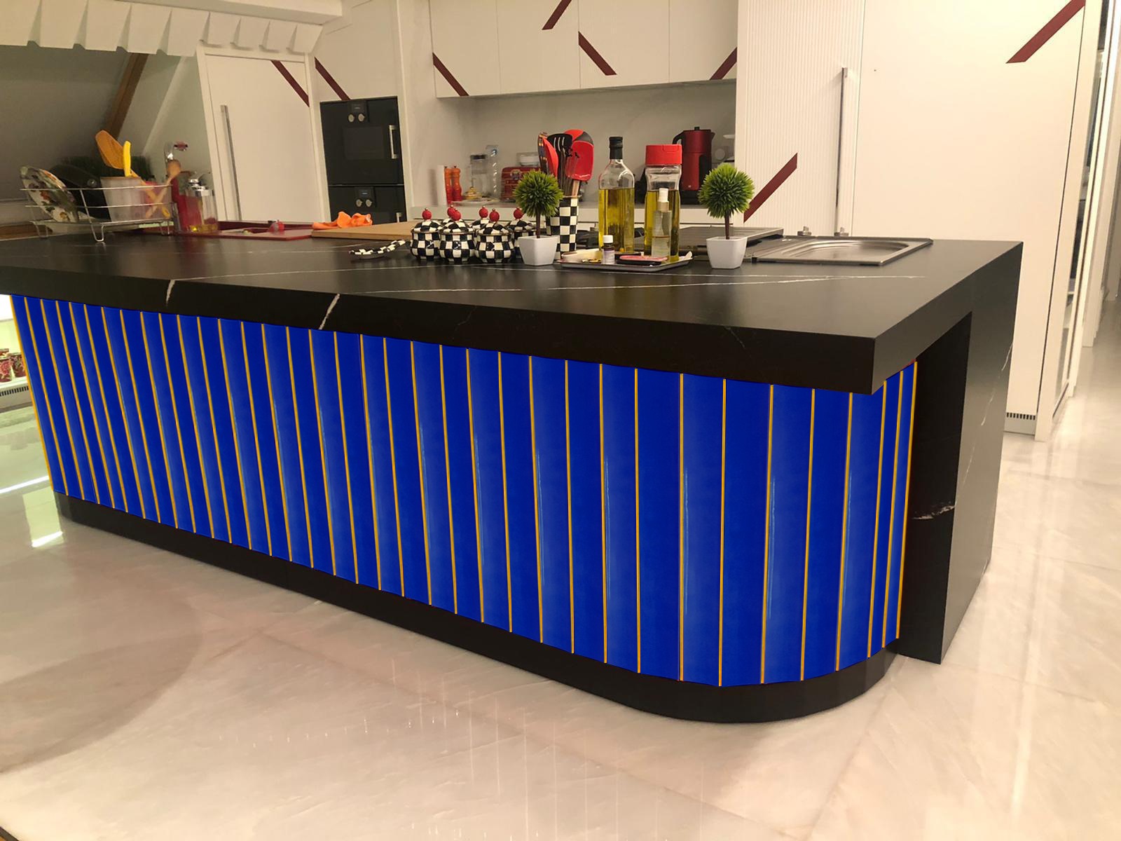 10×50 Kobalt Mavisi Bambu Bar Önü Seramik
