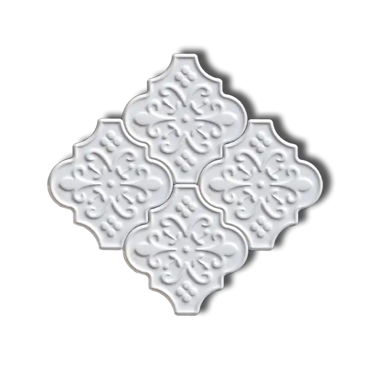 Beyaz Çiçekli Ottoman Çini Seramik