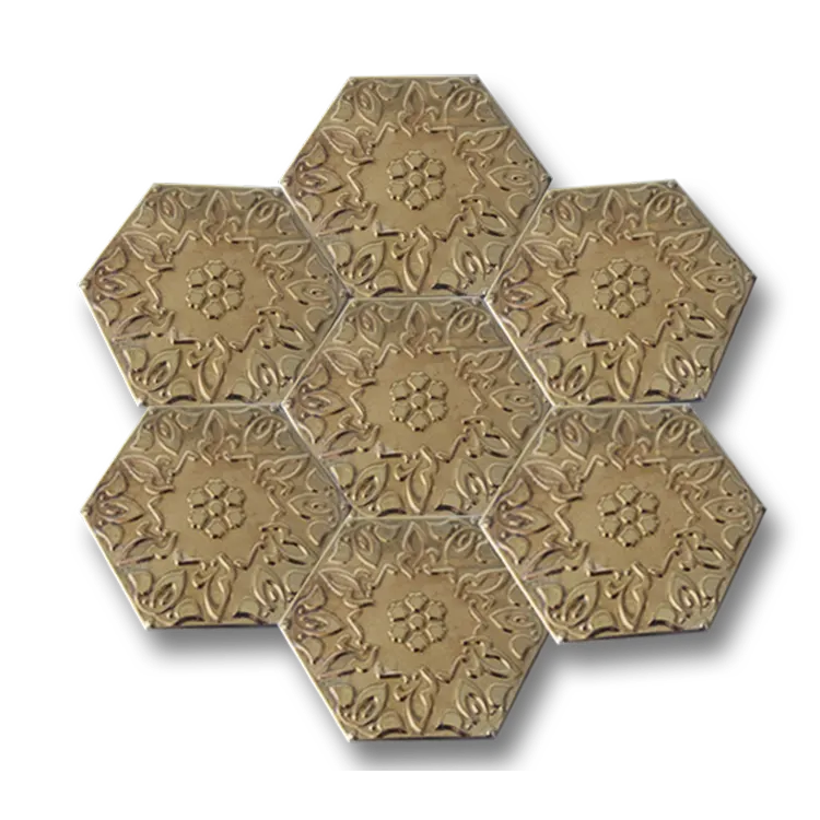 Gold Alya Altıgen Çini Seramik