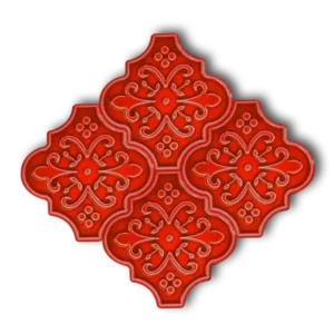 Kırmızı Çiçekli Ottoman Çini Seramik