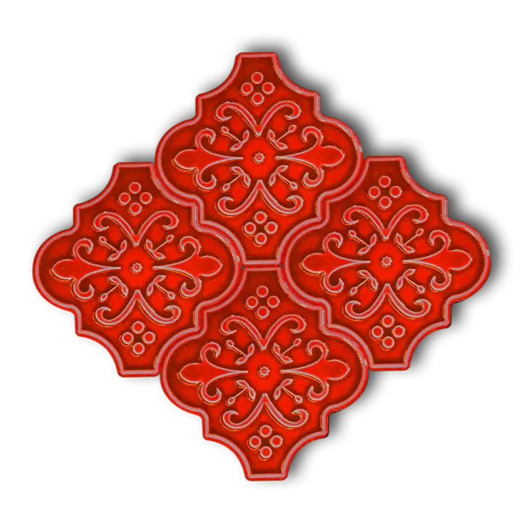 Kırmızı Çiçekli Ottoman Çini Seramik