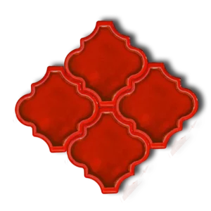 Kırmızı Rölyefli Ottoman Çini Seramik
