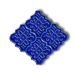 Kobalt Mavisi Çiçekli Ottoman Çini Seramik