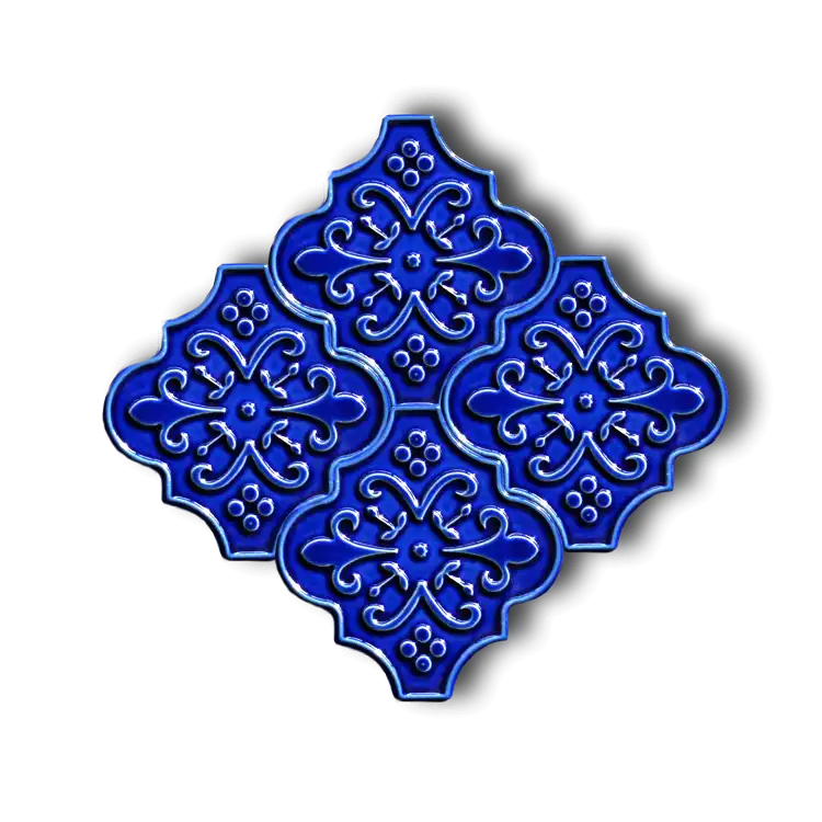 Kobalt Mavisi Çiçekli Ottoman Çini Seramik