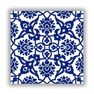 Mavi Rumi Desenli Çini Seramik Karo