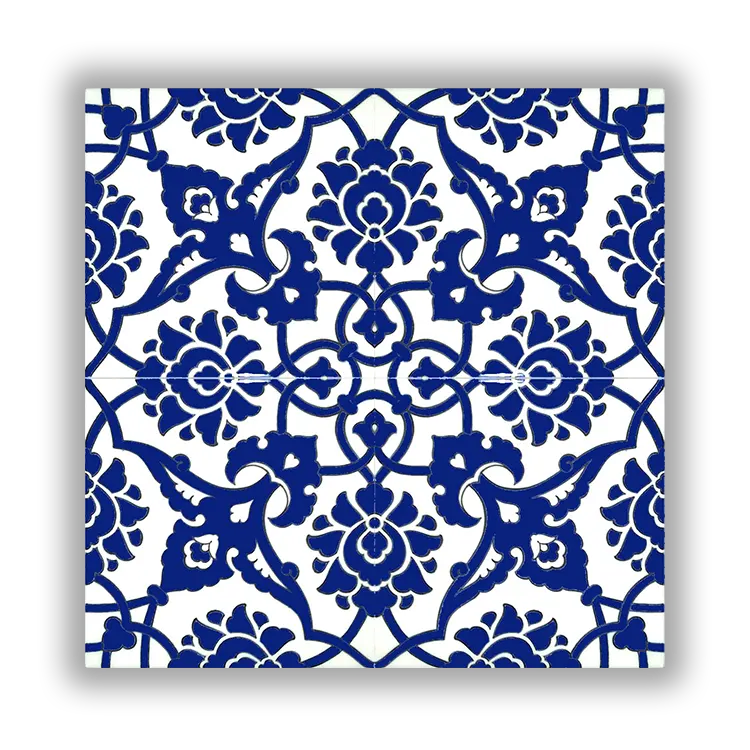 Mavi Rumi Desenli Çini Seramik Karo