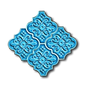 Turkuaz Çiçekli Ottoman Çini Seramik
