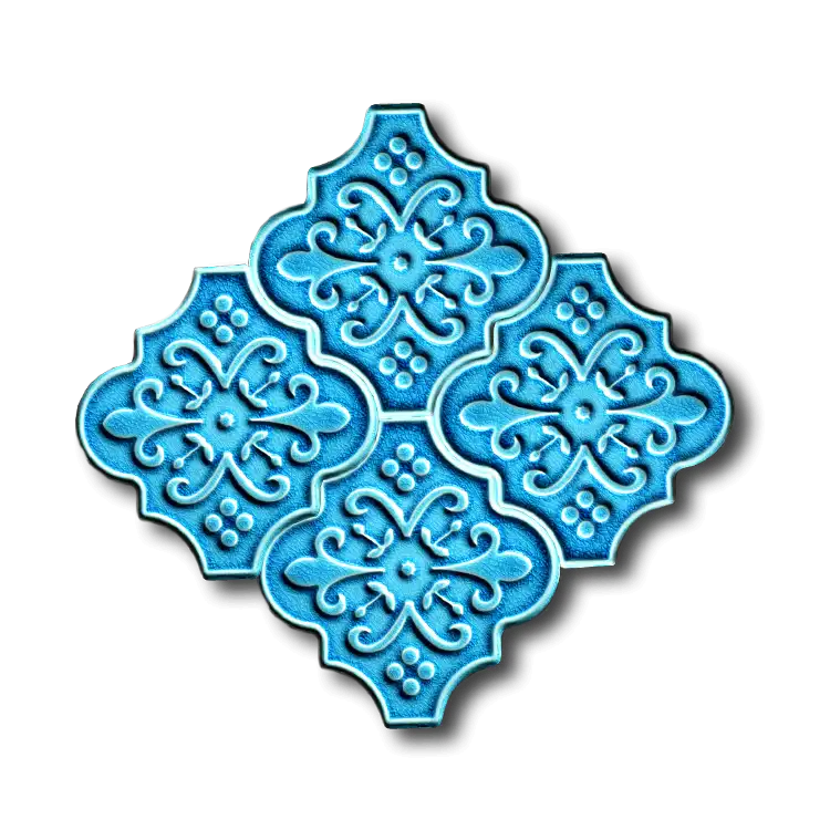 Turkuaz Çiçekli Ottoman Çini Seramik