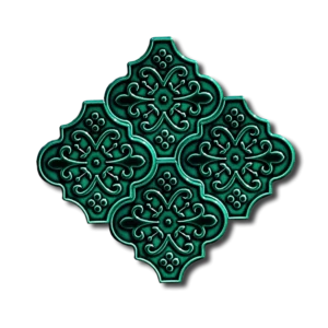 Zümrüt Yeşili Çiçek Ottoman Çini Seramik