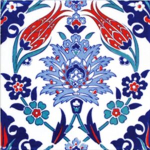 20X20 Cm  İznik Lale Desen Kütahya Çini Karo