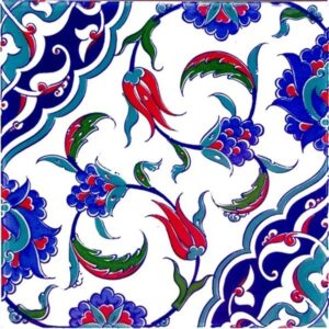 20x20 Cm  Osmanlı İznik Desen Kütahya Çini Karo