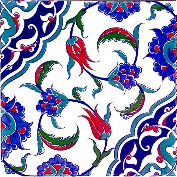 20x20 Cm Osmanlı İznik Desen Kütahya Çini Karo