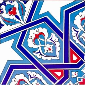 20x20 Cm Selçuk Yıldızı Geometrik Çini Karo