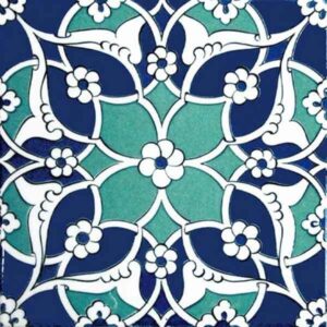 20x20 Cm Selçuklu İznik Desen Kütahya Çini Karo