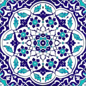 20x20 Cm Osmanlı Mavi Beyaz Kütahya Çini Karo