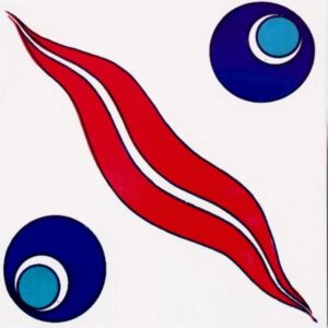 20x20 Cm Kütahya Çinisi İznik Desenli Çini Karo