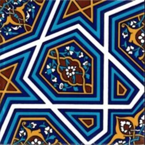 20x20 Cm  Kütahya Çinisi Selçuklu Desenli Çini Karo