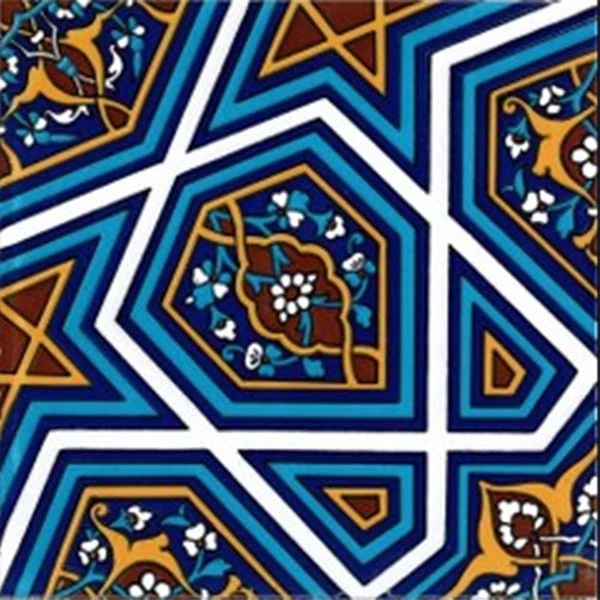 20x20 Cm Kütahya Çinisi Selçuklu Desenli Çini Karo