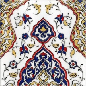 20x20 Cm Kütahya Çinisi Osmanlı Desenli Çini Karo