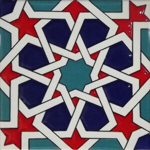 20x20 Cm  Kütahya Çinisi Maroc Desenli Çini Karo