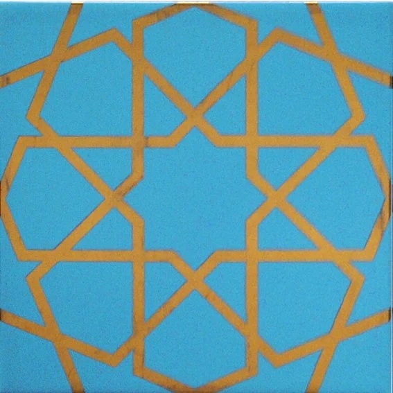 20x20 Cm Beyaz Metalik Kütahya Çinisi Karo