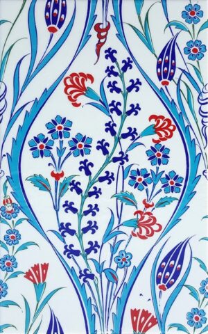 25x40 Cm  Mavi Beyaz Kütahya İznik Çini Karo