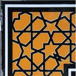 10x10 cm Sarı Türkmen Yıldızı Çini Bordür Köşe