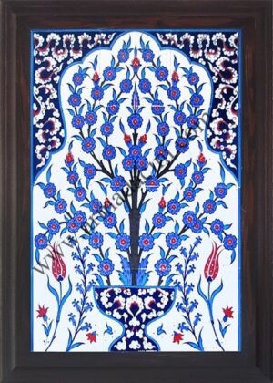 40x60 Cm Saksılı Hayat Ağacı Çini Pano
