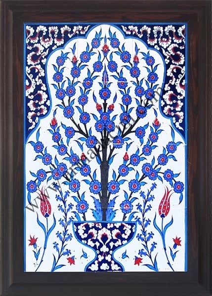 40x60 Cm Saksılı Hayat Ağacı Çini Pano