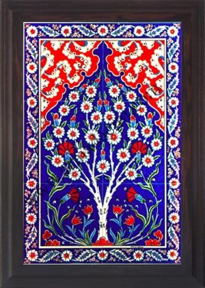 40x60 Cm  Kobalt Hayat Ağacı Çini Pano