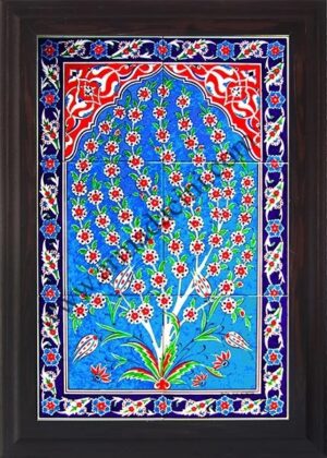 40x60 Cm Turkuaz Hayat Ağacı Çini Pano