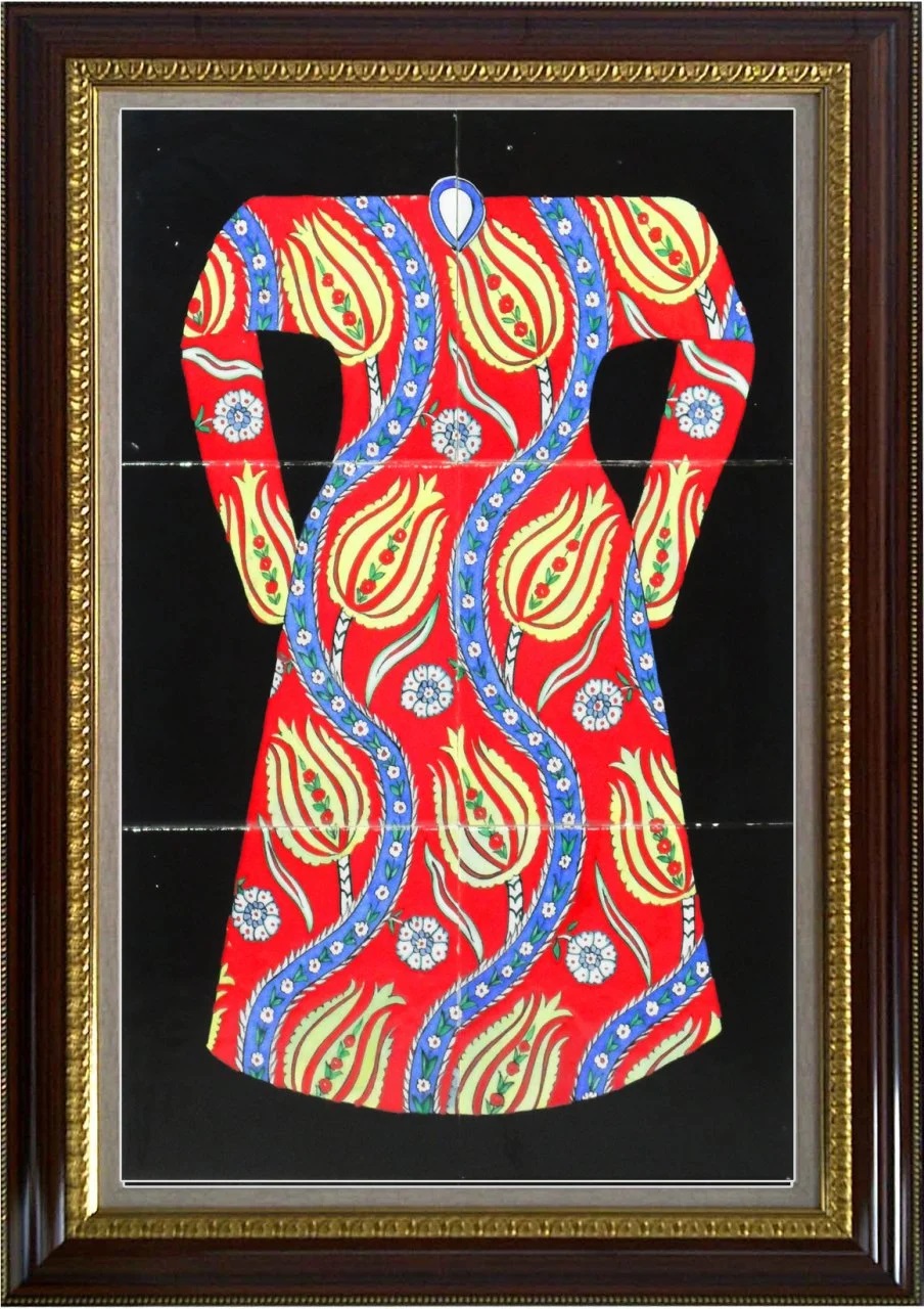 40x60 Cm Laleli Kaftan Çini Pano