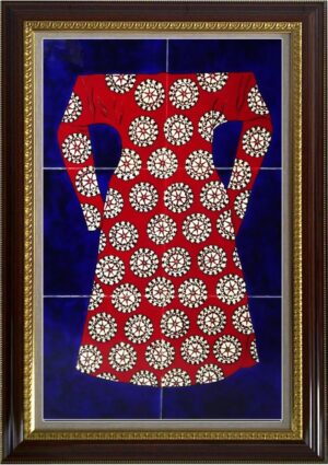 40x60 Cm  Kırmızı Dönence Kaftan Çini Pano
