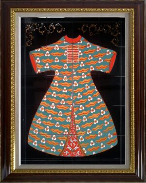 80x100 Cm  Yeşil Cintemani Kaftan Çini Pano