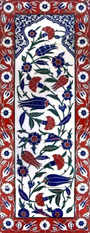 40x100 Cm Lalezar El Dekoru Çini Pano