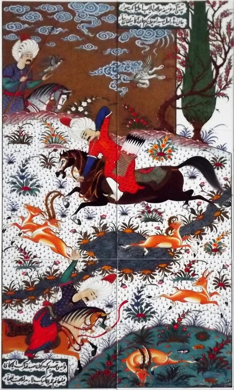 60x100 Cm Osmanlı Av Sahnesi Minyatür Pano