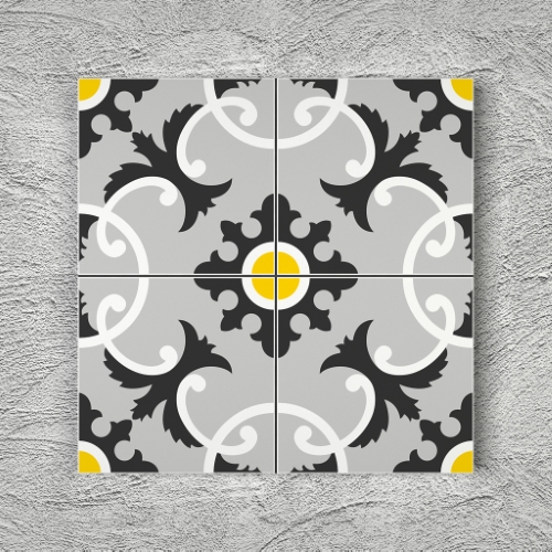 20x20 YK12 Çini Desenli Yer Karosu